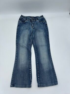 Justice Blue Embellished Flare Jeans 12reg